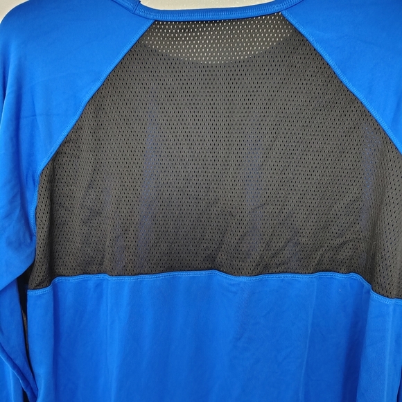 PINK Victoria's Secret Activewear Blue Long Sleeve Shirt With Mesh Detail Sz M - Picture 10 of 11